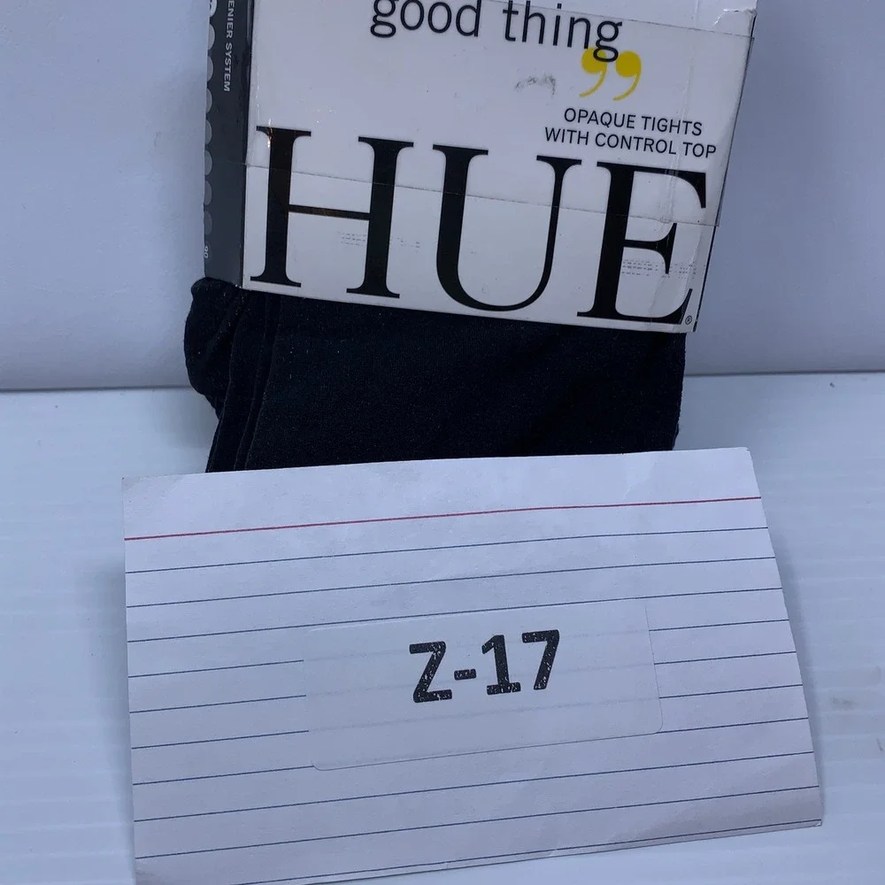 HUE Womens Size 5 Black Opaque Control Top 2 Pairs Tights 17416 NWT